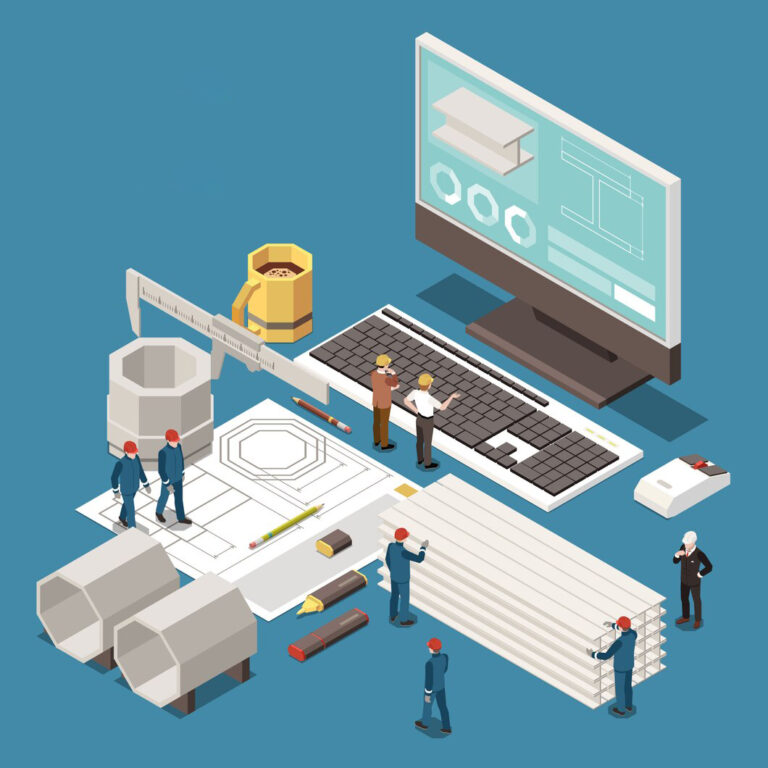 metal-industry-control-equipment-foundry-workers-isometric-composition-3d-vector-illustration_1284-30582